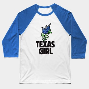 Texas Girl Bluebonnets Baseball T-Shirt